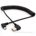 Custom 90Degree Spring Coiled USB-C Extension Cable